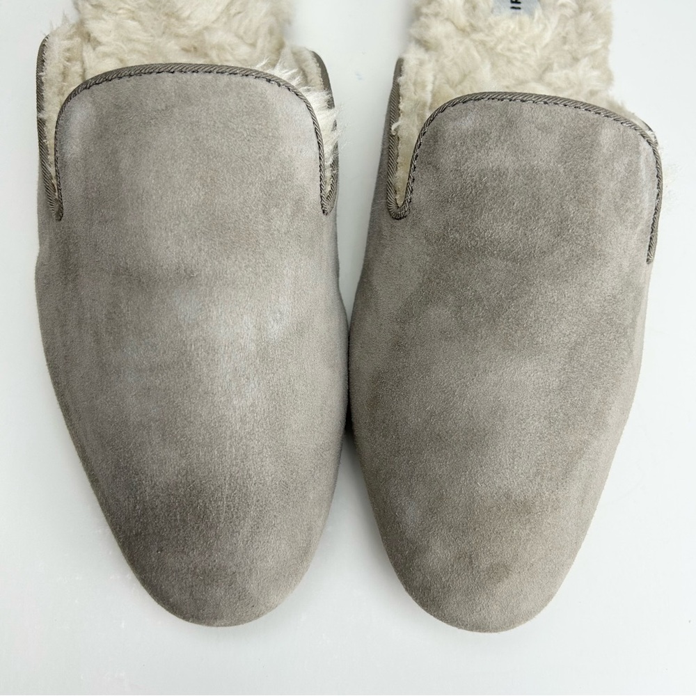 Birdies The Phoebe Suede Gray Moleskin Soft Cozy Comfy Slides Mules - Picture 4 of 13
